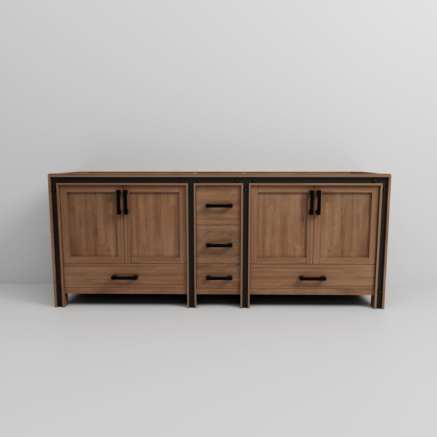 Ziva 84 in W x 22 in D Rustic Barnwood Double Bath Vanity