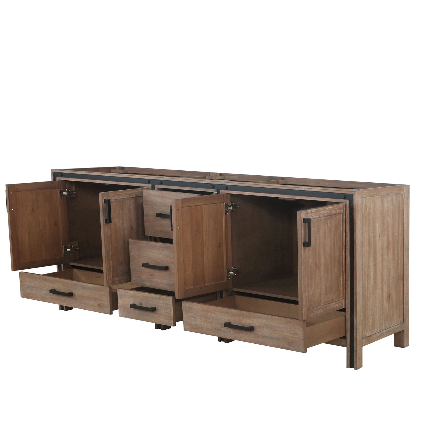 Ziva 84 in W x 22 in D Rustic Barnwood Double Bath Vanity