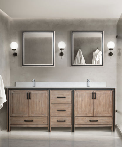 Ziva 84 in W x 22 in D Rustic Barnwood Double Bath Vanity