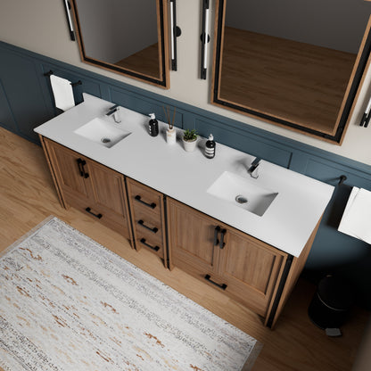 Ziva 84 in W x 22 in D Rustic Barnwood Double Bath Vanity