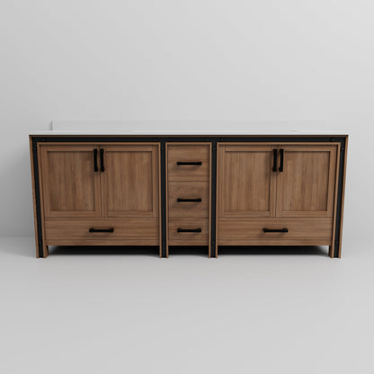 Ziva 84 in W x 22 in D Rustic Barnwood Double Bath Vanity