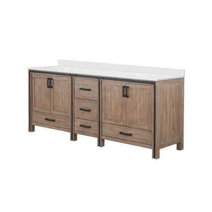 Ziva 84 in W x 22 in D Rustic Barnwood Double Bath Vanity