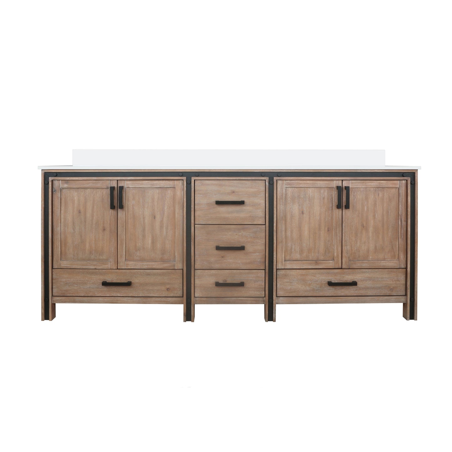 Ziva 84 in W x 22 in D Rustic Barnwood Double Bath Vanity