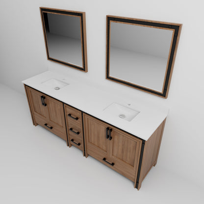 Ziva 84 in W x 22 in D Rustic Barnwood Double Bath Vanity