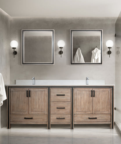 Ziva 84 in W x 22 in D Rustic Barnwood Double Bath Vanity