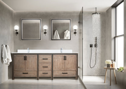 Ziva 84 in W x 22 in D Rustic Barnwood Double Bath Vanity