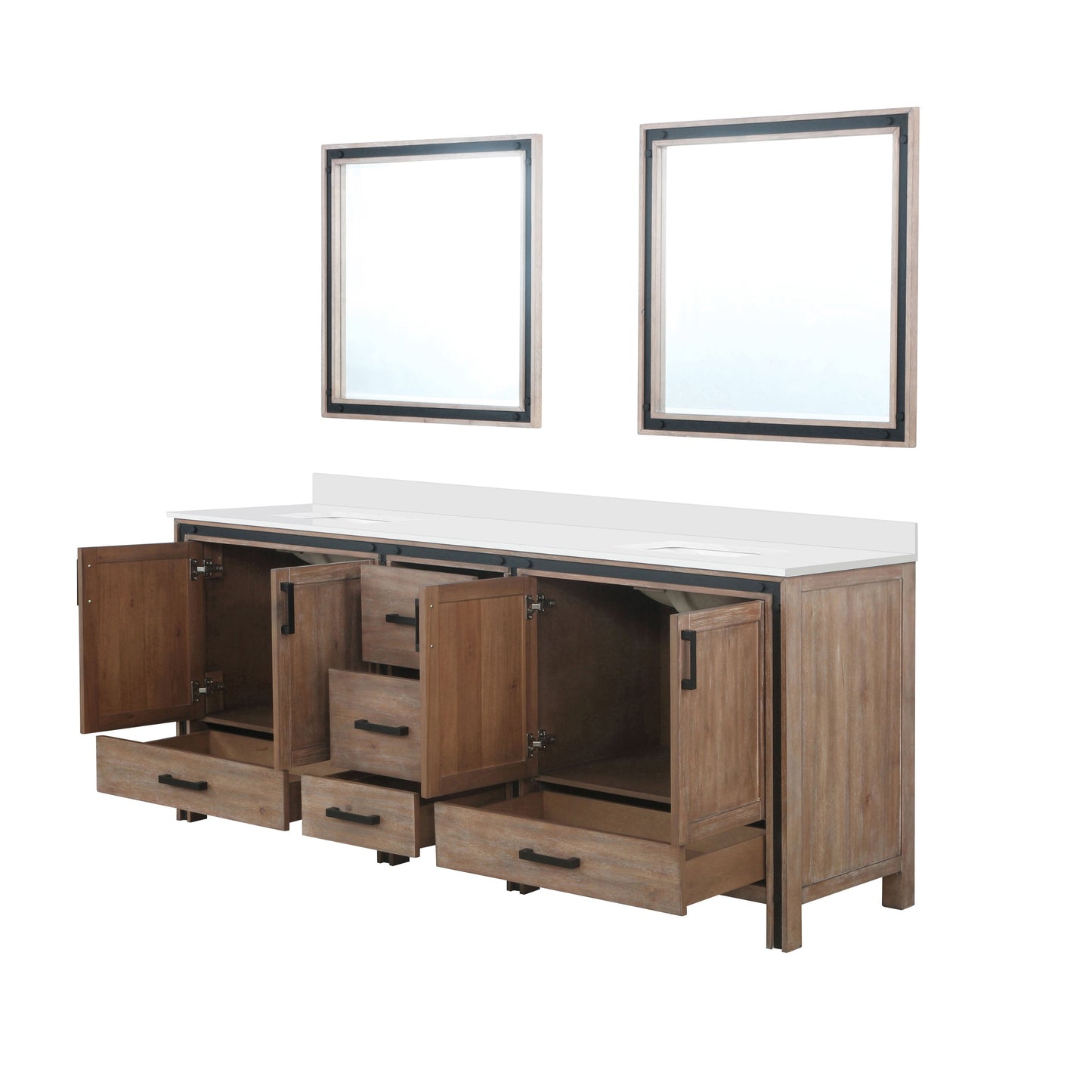 Ziva 84 in W x 22 in D Rustic Barnwood Double Bath Vanity
