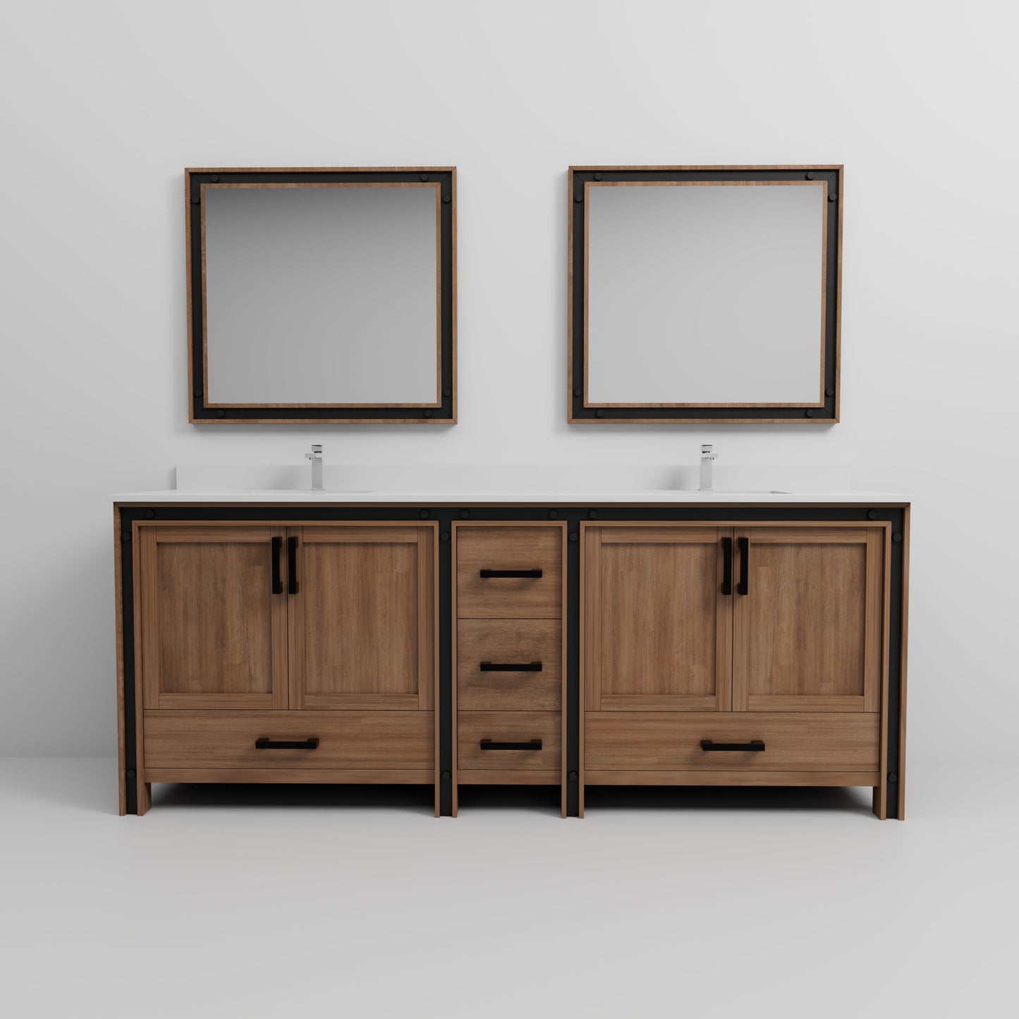 Ziva 84 in W x 22 in D Rustic Barnwood Double Bath Vanity