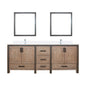 Ziva 84 in W x 22 in D Rustic Barnwood Double Bath Vanity
