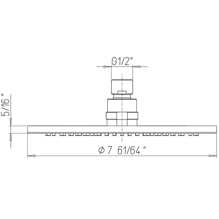 LaToscana Shower Line 8" Round Matt Gold Brass Shower Head — Model 78OK75908