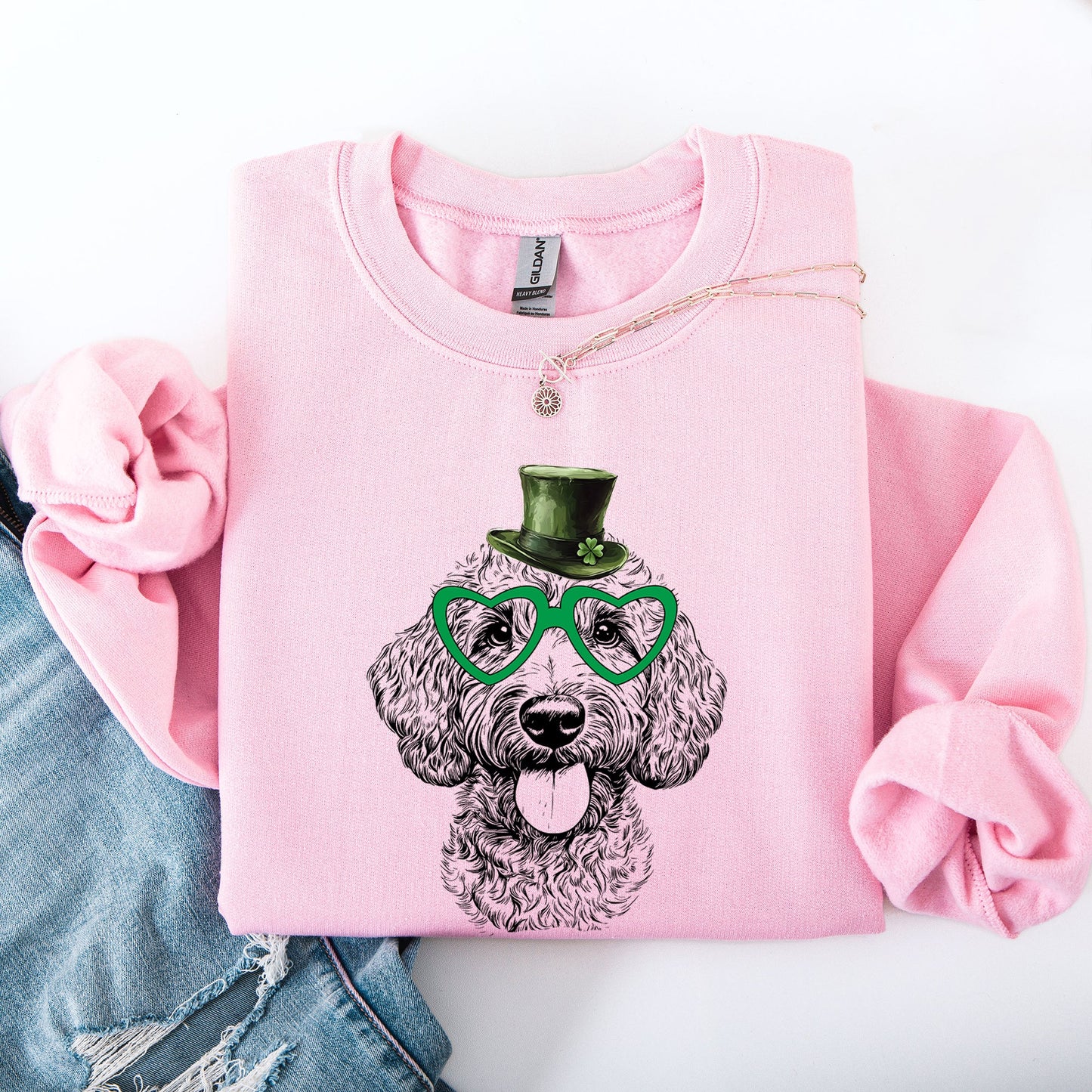 Labradoodle, Adorable Dog, St Patrick's Day, Lucky, Irish Sweatshirt