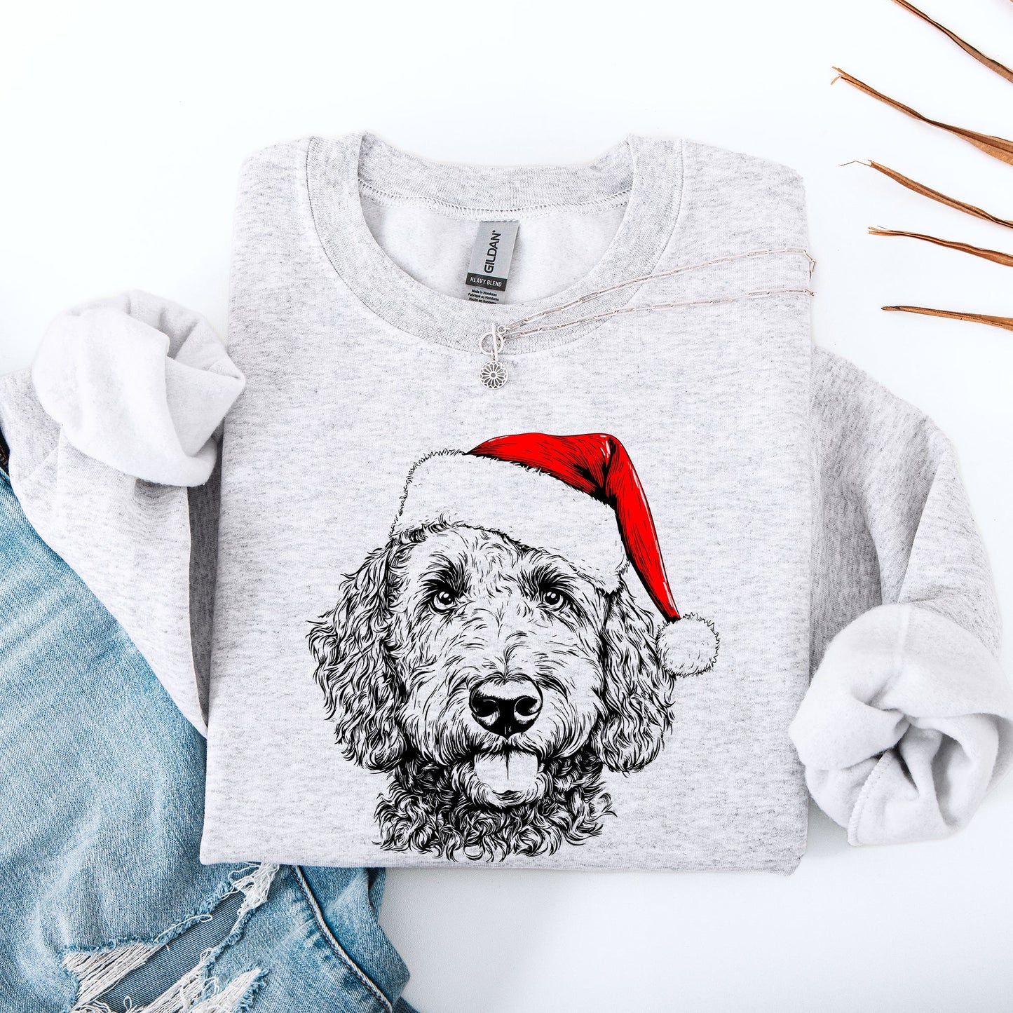 Labradoodle, Santa, Dog, Christmas, Dog Lover, Pet Sweatshirt