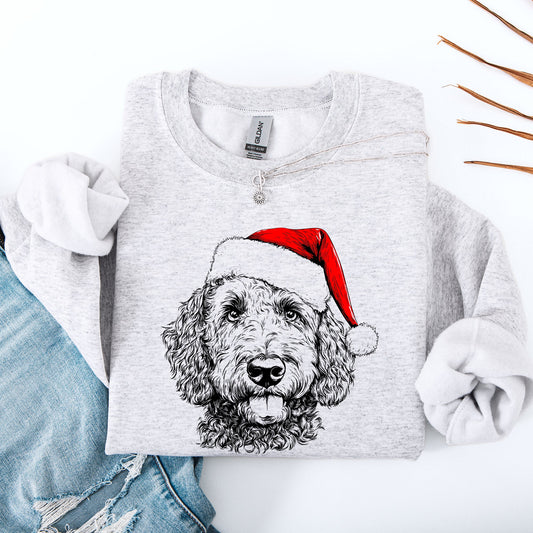 Labradoodle, Santa, Dog, Christmas, Dog Lover, Pet Sweatshirt