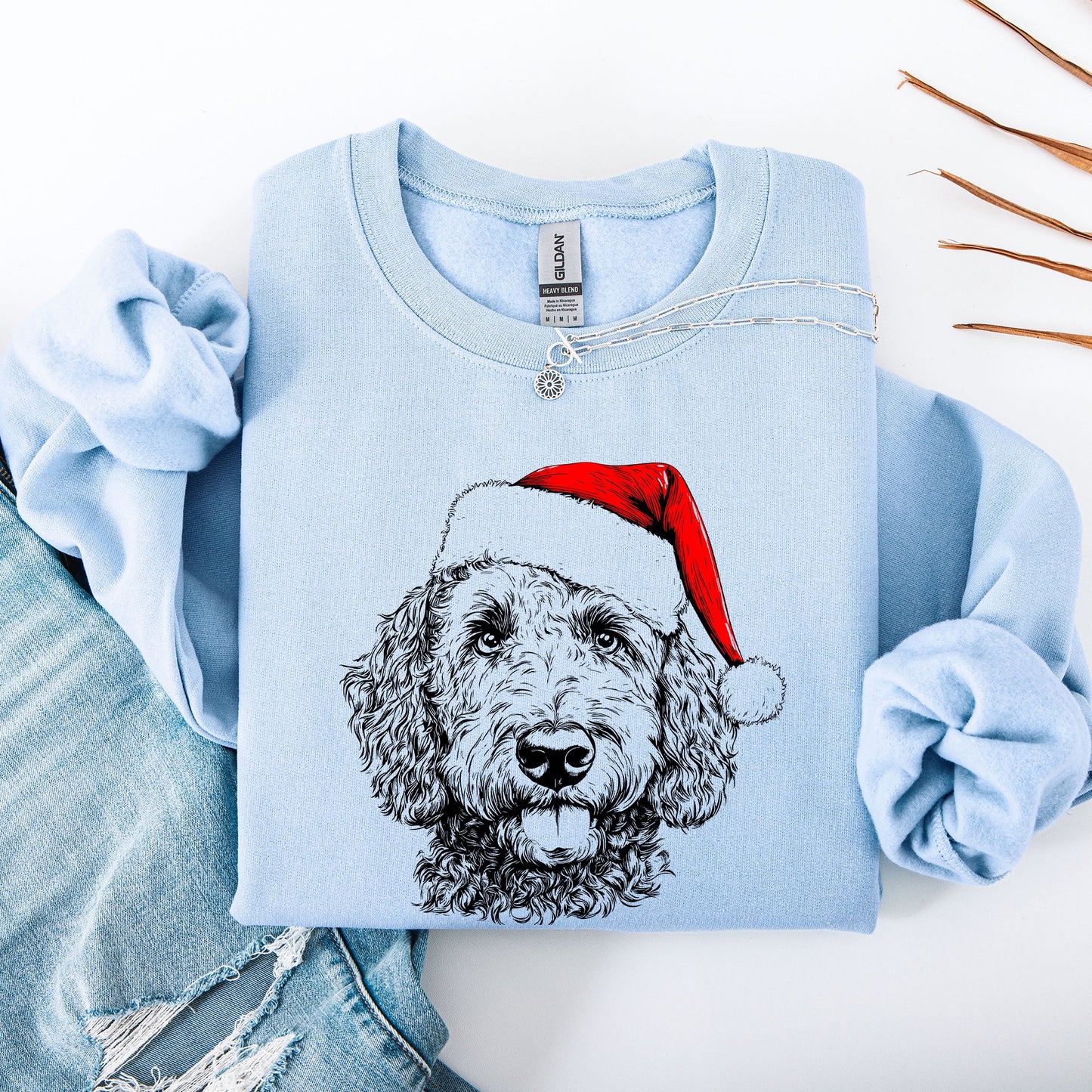 Labradoodle, Santa, Dog, Christmas, Dog Lover, Pet Sweatshirt