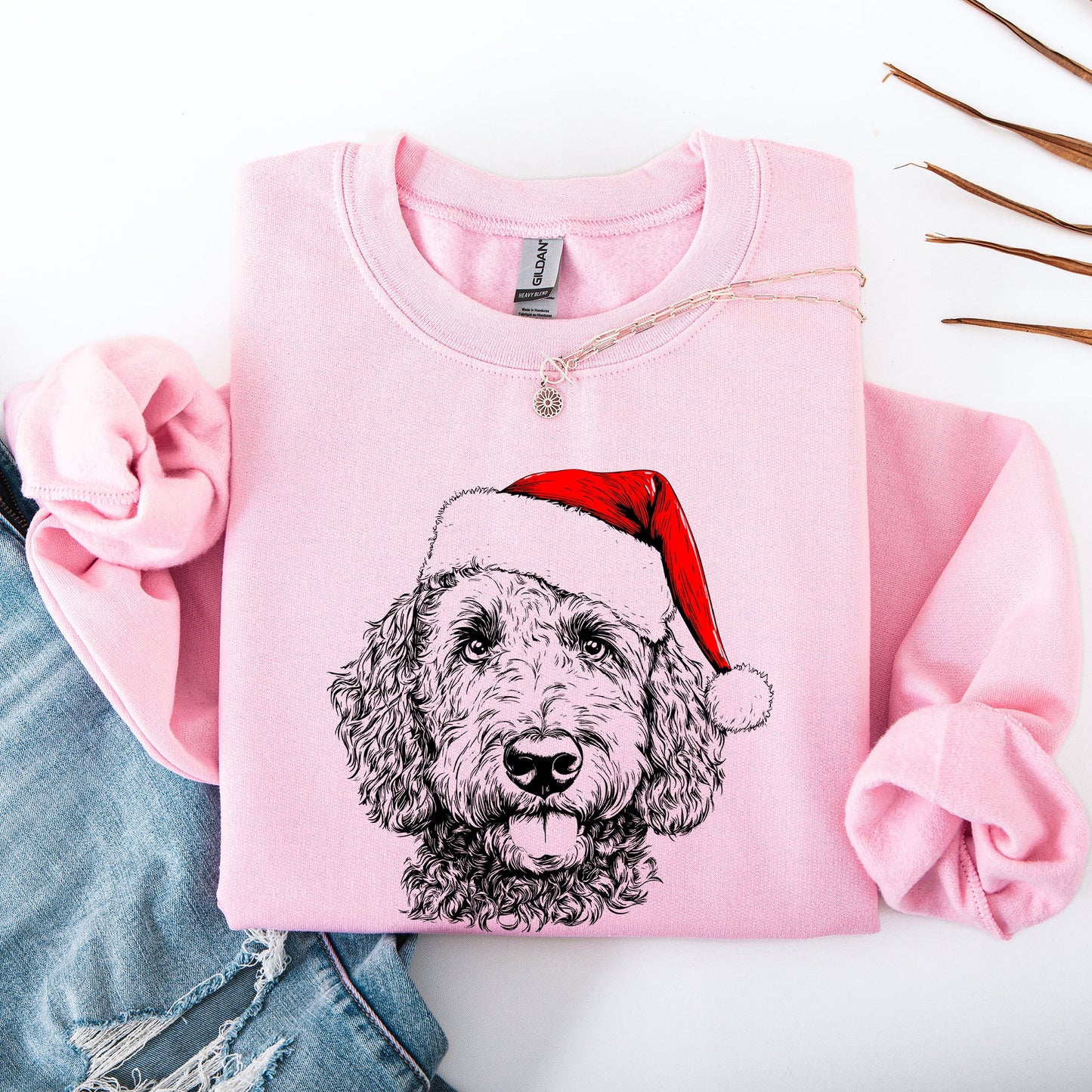 Labradoodle, Santa, Dog, Christmas, Dog Lover, Pet Sweatshirt