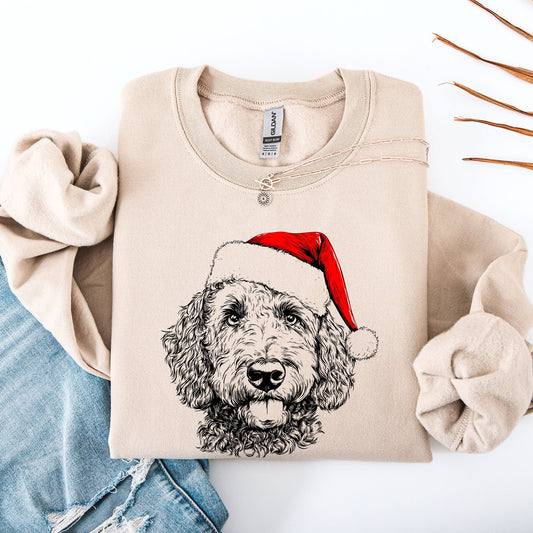 Labradoodle, Santa, Dog, Christmas, Dog Lover, Pet Sweatshirt