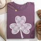 Lace, Coquette, Shamrock, Clover, St Patrick's Day, Shamrock, Clover, Lucky, Leprechaun Tshirt Comfort Colors T-Shirt
