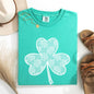 Lace, Coquette, Shamrock, Clover, St Patrick's Day, Shamrock, Clover, Lucky, Leprechaun Tshirt Comfort Colors T-Shirt