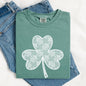 Lace, Coquette, Shamrock, Clover, St Patrick's Day, Shamrock, Clover, Lucky, Leprechaun Tshirt Comfort Colors T-Shirt