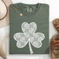 Lace, Coquette, Shamrock, Clover, St Patrick's Day, Shamrock, Clover, Lucky, Leprechaun Tshirt Comfort Colors T-Shirt
