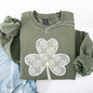 Lace, Coquette, Shamrock, St Patrick's Day, Shamrock, Clover, Lucky, Leprechaun Sweatshirt