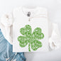 Lace, Coquette, Shamrock, St Patrick's Day, Clover, Lucky, Leprechaun Sweatshirt