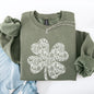 Lace, Coquette, Shamrock, St Patrick's Day, Clover, Lucky, Leprechaun Sweatshirt