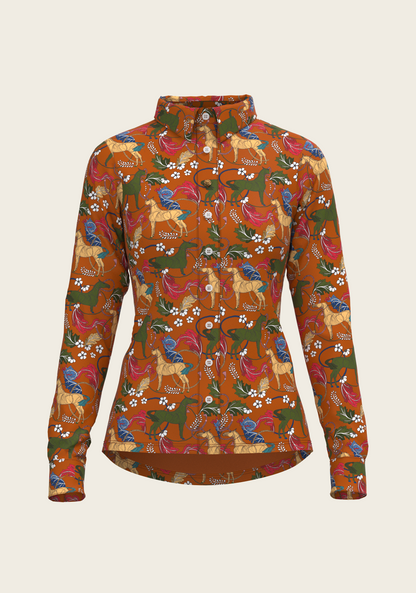 Flower Power Ladies Button Shirt