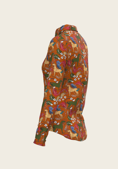 Flower Power Ladies Button Shirt