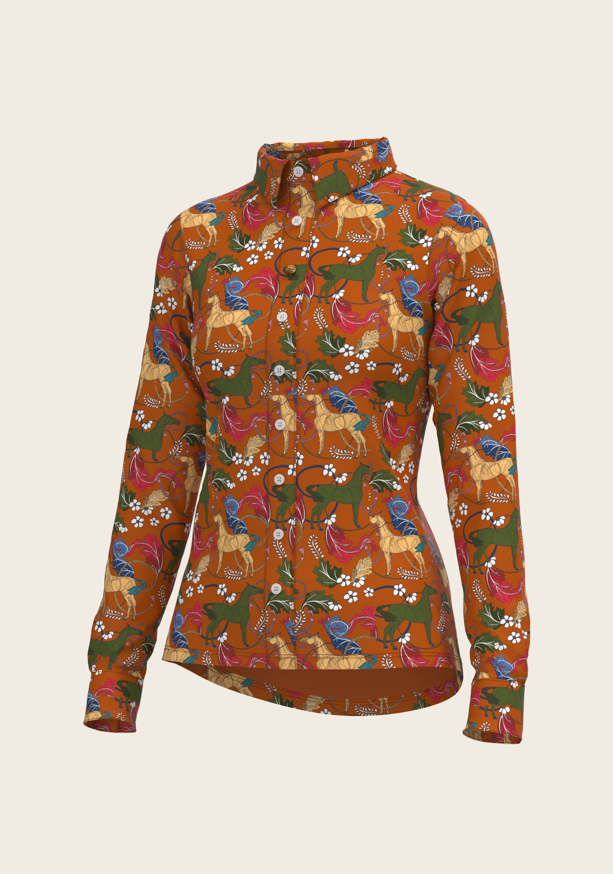 Flower Power Ladies Button Shirt
