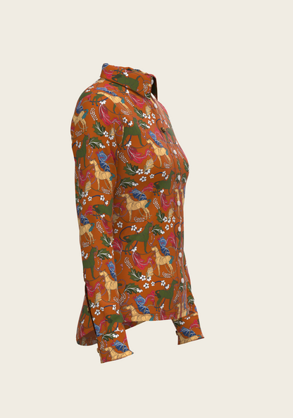 Flower Power Ladies Button Shirt