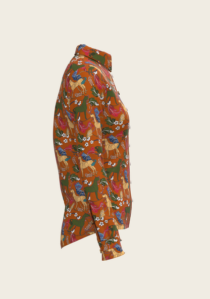 Flower Power Ladies Button Shirt