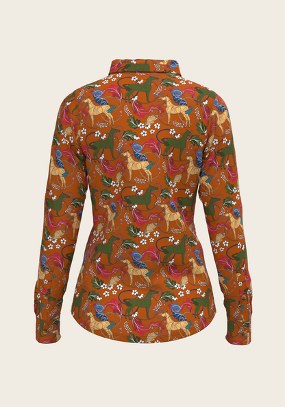 Flower Power Ladies Button Shirt