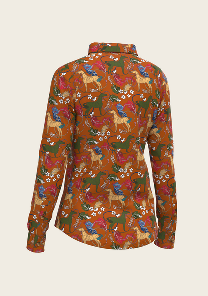 Flower Power Ladies Button Shirt