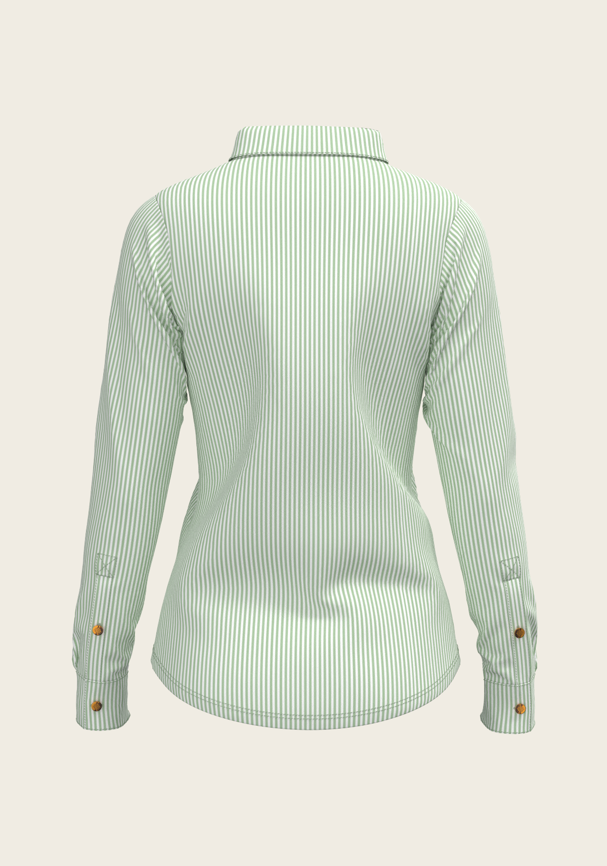Stripes on Lime Ladies Button Shirt