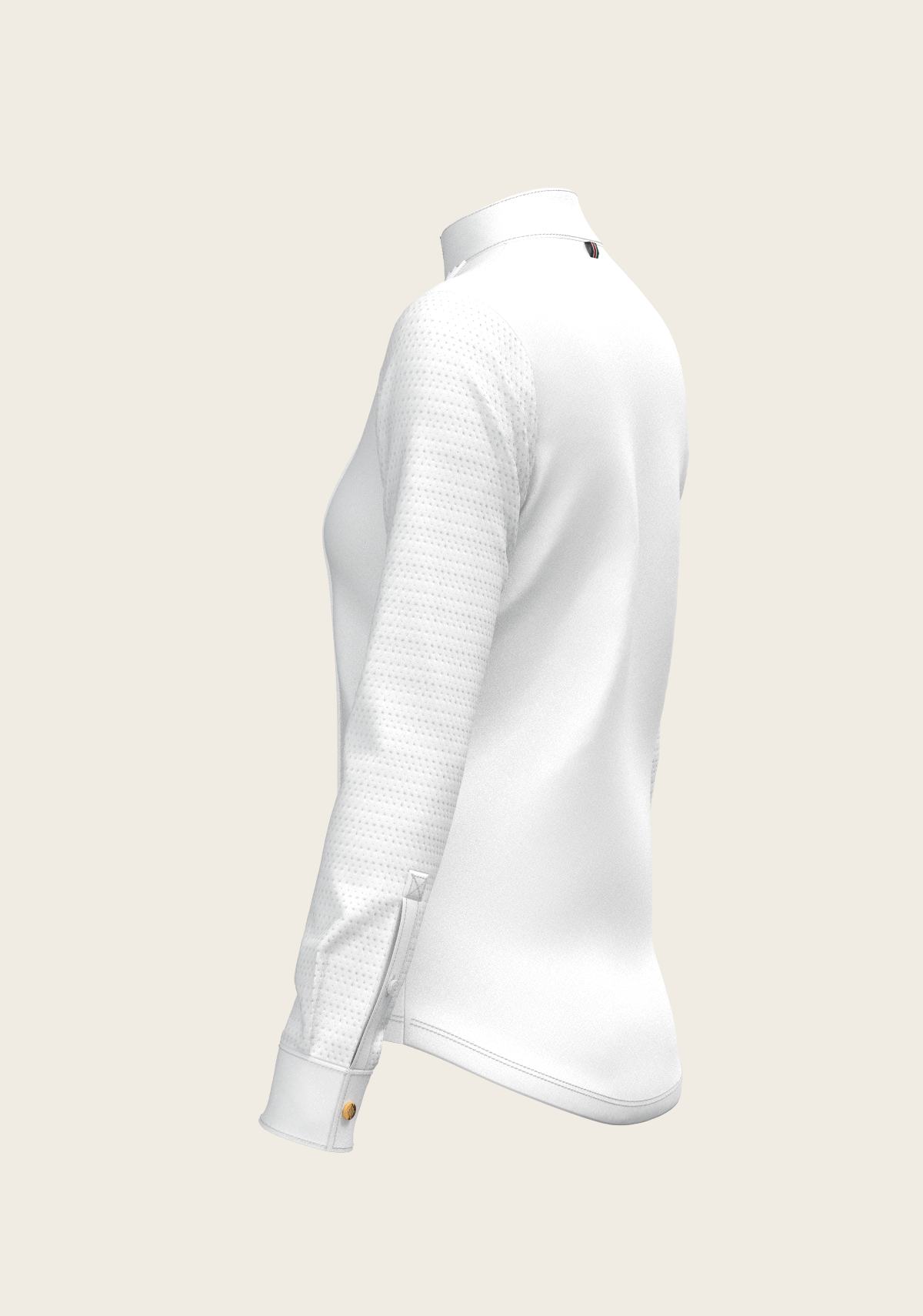  White with Grey Stripes Pleated Long Sleeve Show Shirt