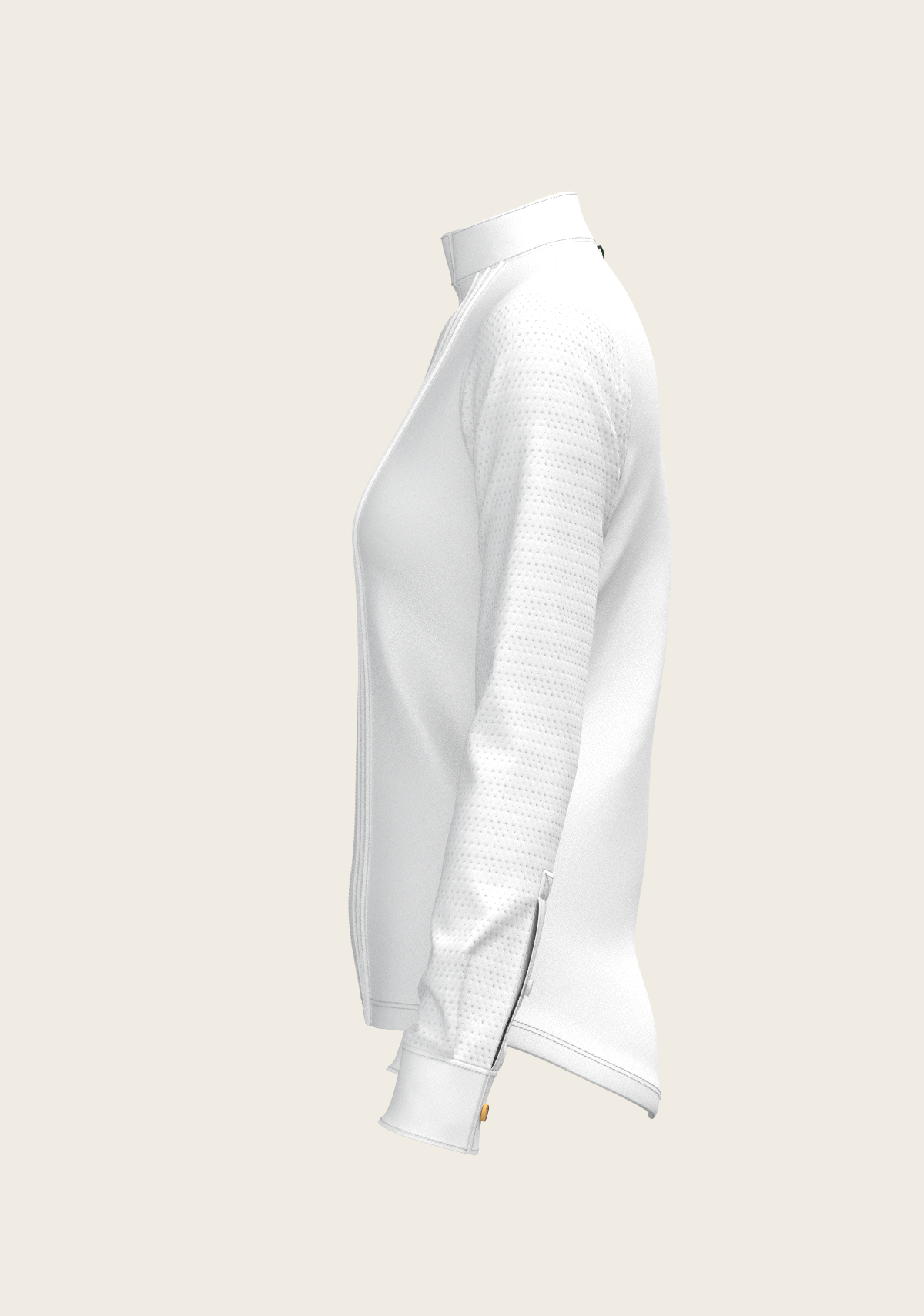  White with Grey Stripes Pleated Long Sleeve Show Shirt