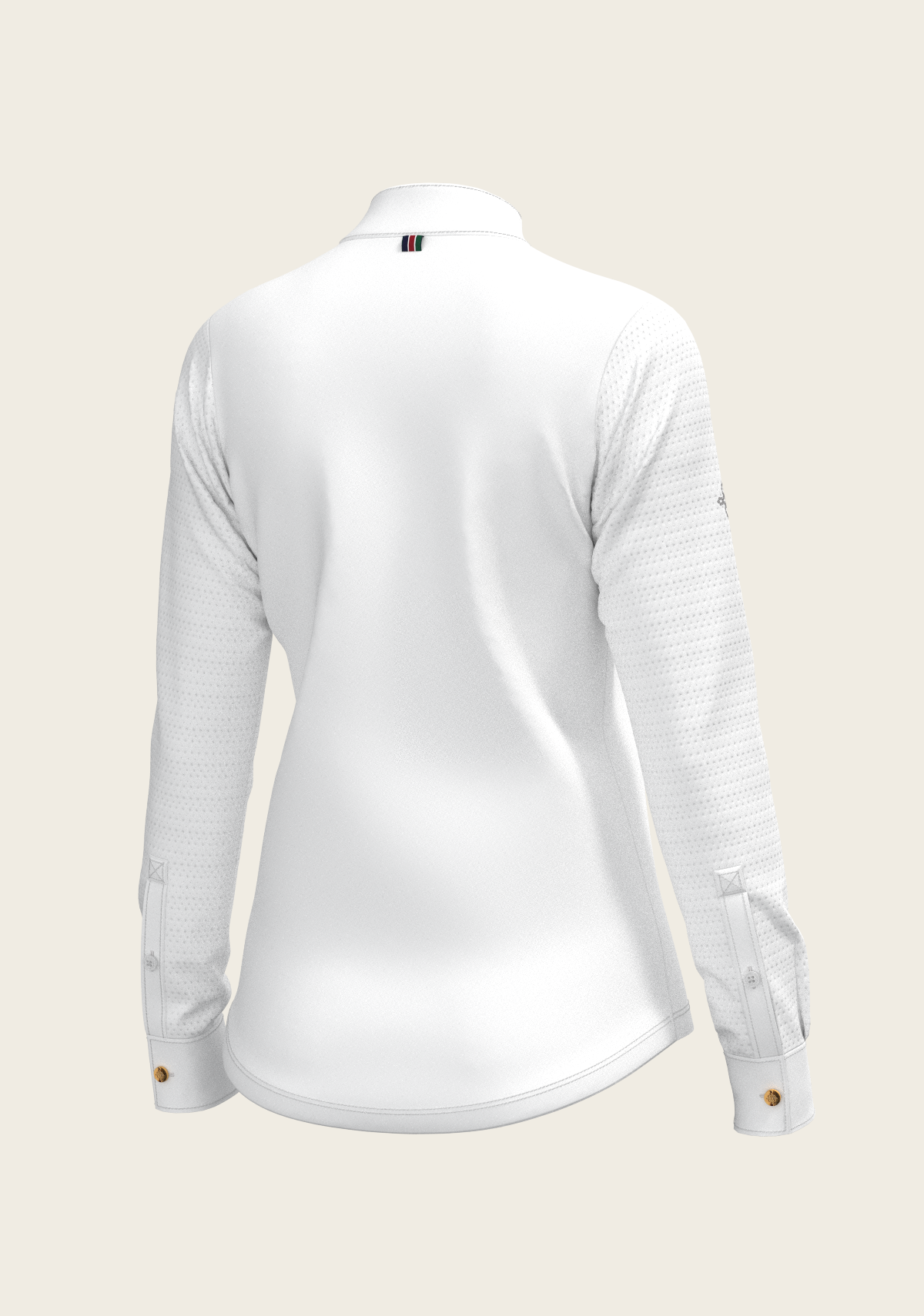  White with Grey Stripes Pleated Long Sleeve Show Shirt