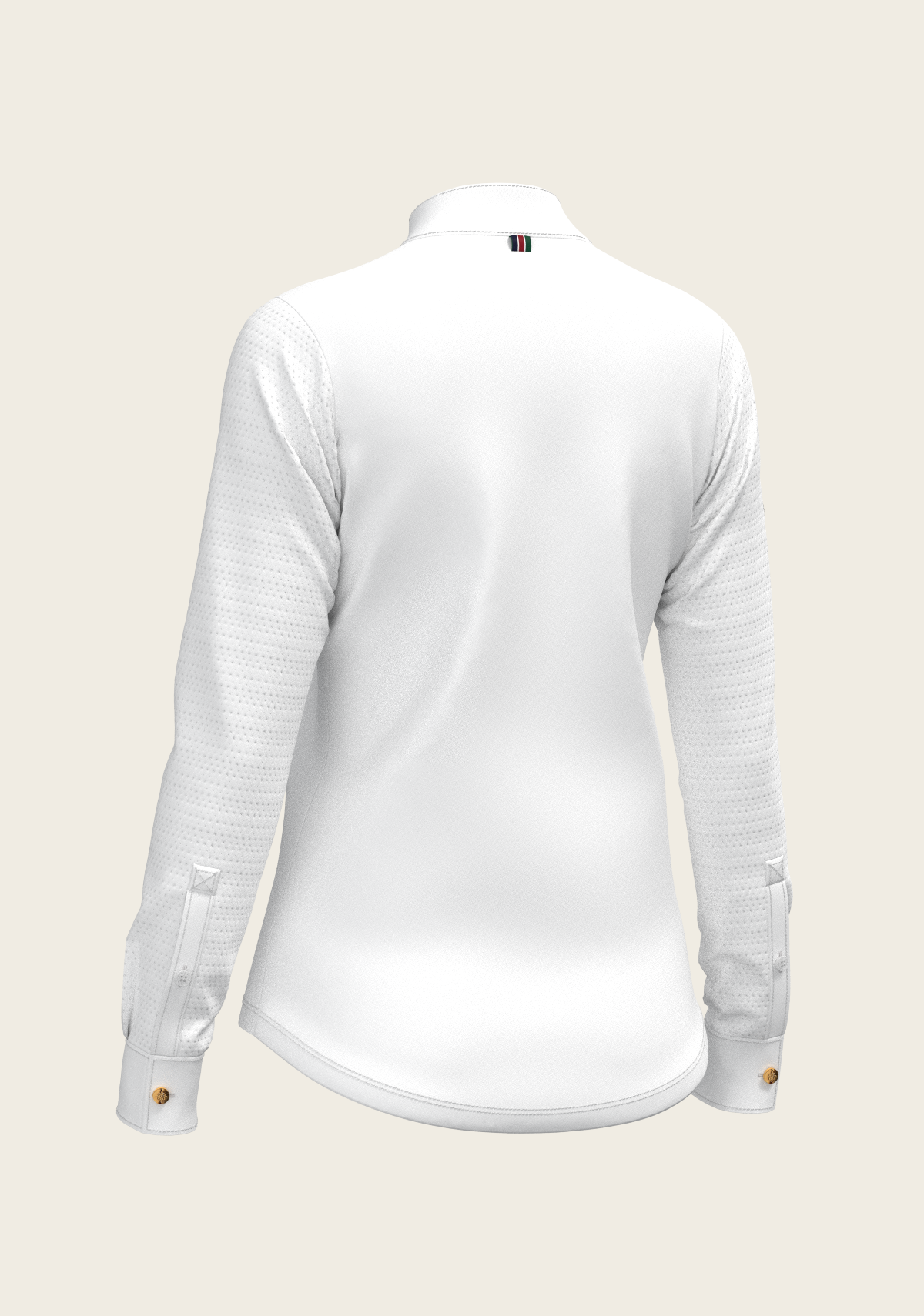  White with Grey Stripes Pleated Long Sleeve Show Shirt