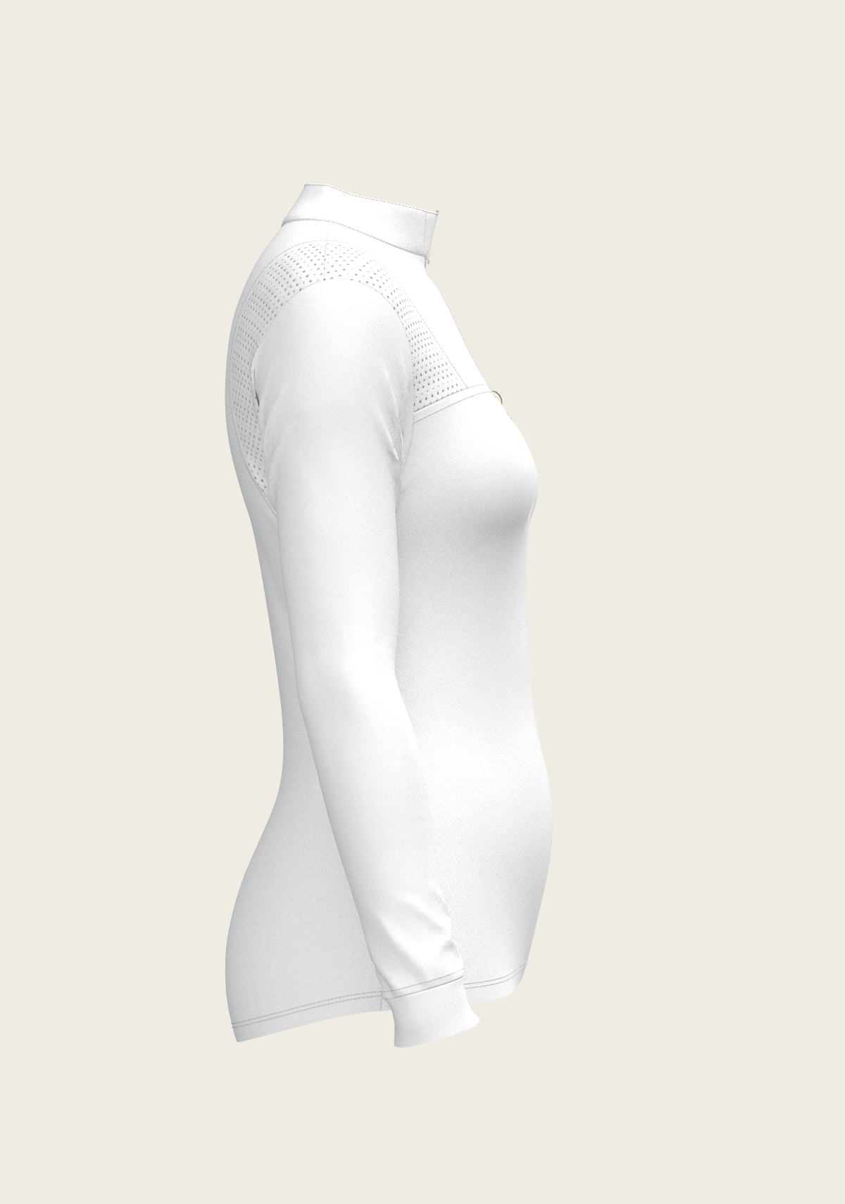  White with Bouquet on Rose Inner Long Sleeve Sport Show Shirt