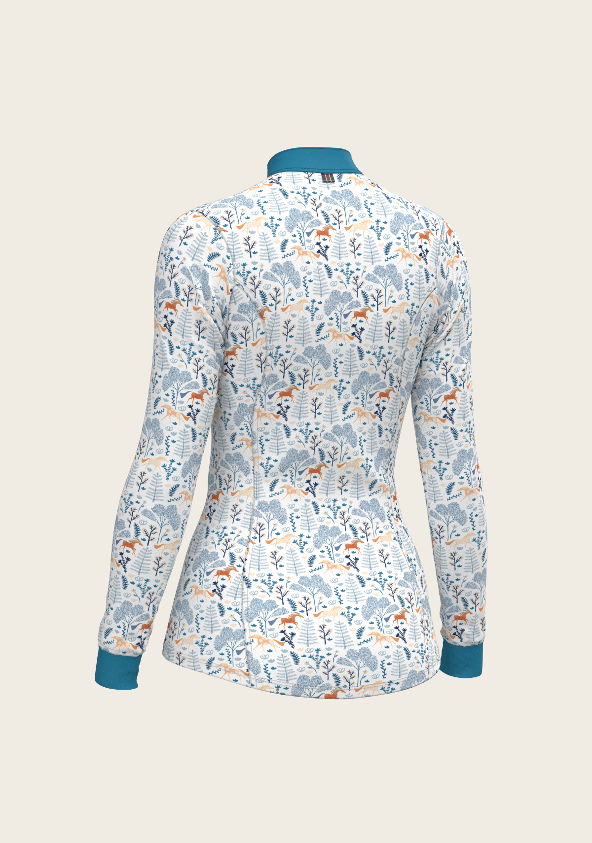  Forest on White Quarter Zip Sun Shirt