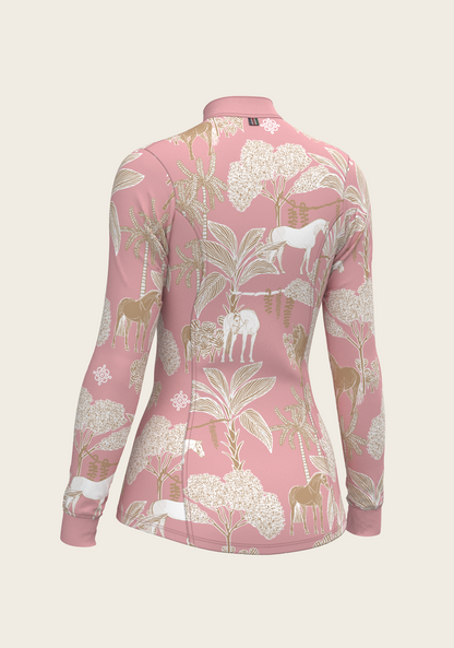  Island Horses on Rose Quarter Zip Sun Shirt