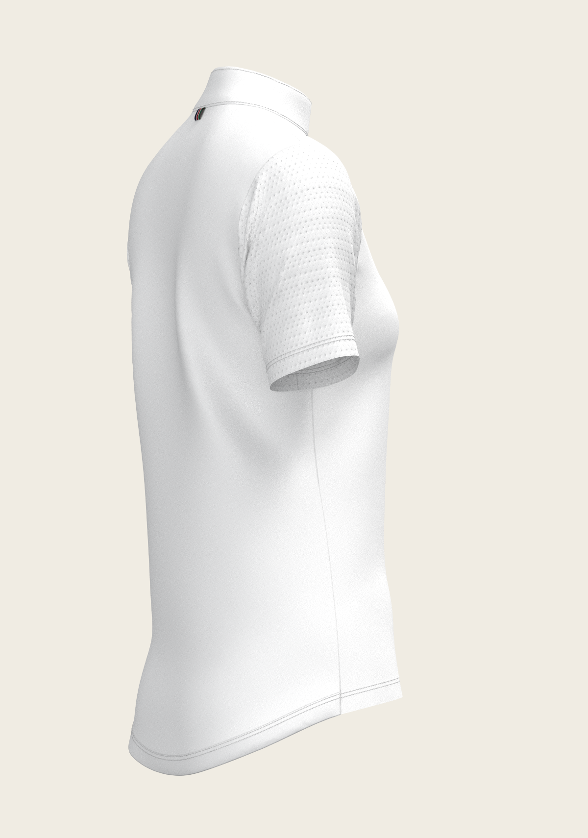  White with Navy Stripes Inner Details Short Sleeve Show Shirt