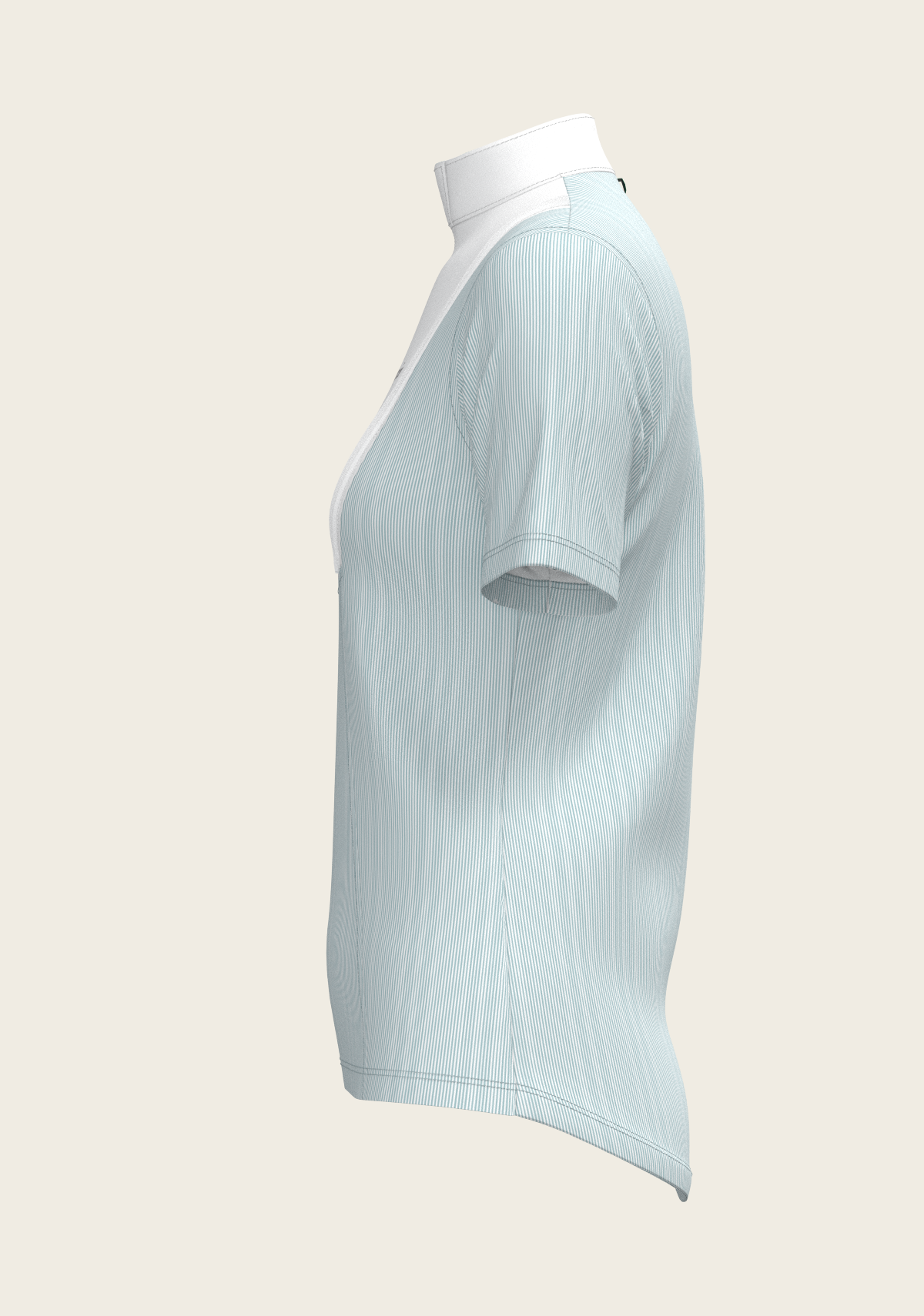  Stripes in Sky Blue Short Pleated Short Sleeve Show Shirt