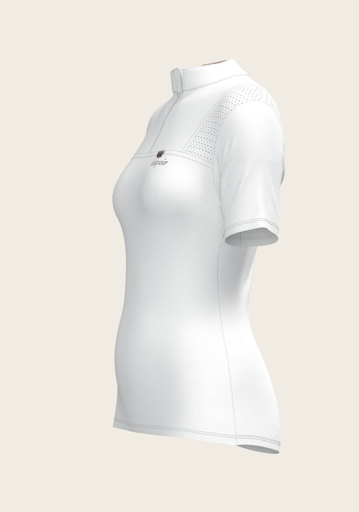 White with Bouquet on Rose Inner Short Sleeve Sport Show Shirt