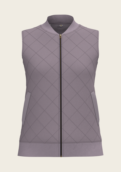 Mosaic Daisies in Lavender Reversible Sleeveless Warmup Vest