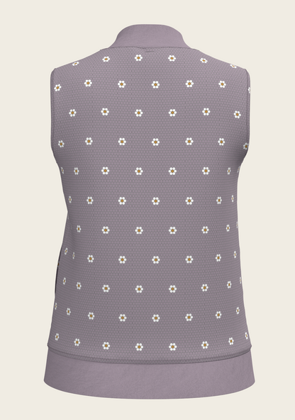Mosaic Daisies in Lavender Reversible Sleeveless Warmup Vest