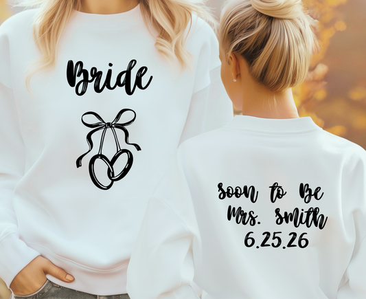 Customizable: Bride Interlocking Rings Crewneck