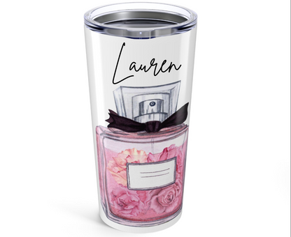 Customizable: Floral Perfume Tumbler 20oz | Elegant Drinkware Gift | Perfect for Birthdays, Weddings, Anniversaries, Floral Lovers, Home Decor