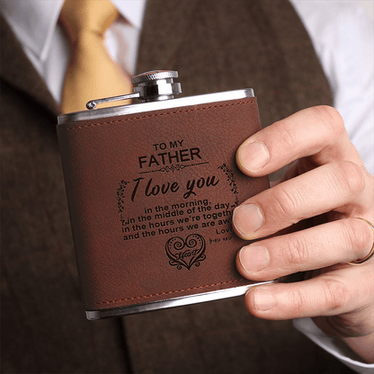 I Love You Poem - Family Personalized Custom Hip Flask - Father's Day, Birthday Gift For Dad, Grandpa, Husband, Boyfriend